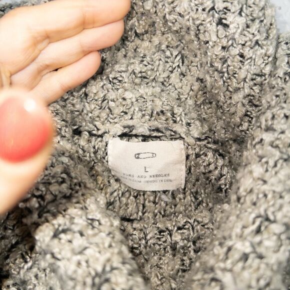 Pins & Needles Anthropologie Marled Gray Cowl Neck Sweater Large - Picture 4 of 5